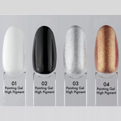 Paint gel żel do zdobień biały white 5ml Excellent PRO High Pigment 001