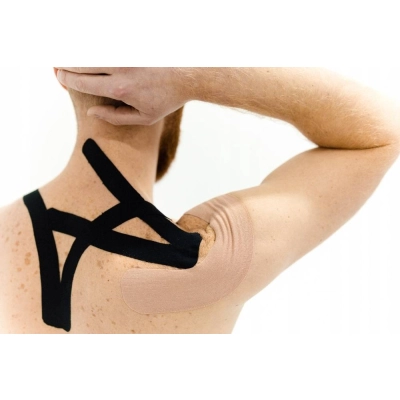 Taśma do kinesiotapingu CureTape 5 cm x 5 m tejp tape beżowy cielisty