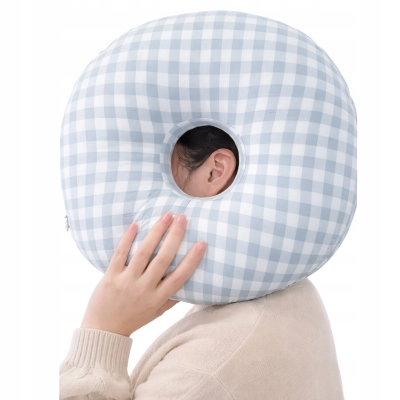 PODUSZKA DO SPANIA PO PIERCINGU wygodna Z OTWOREM NA GOJENIE NIEBIESKA