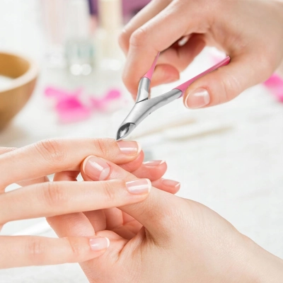 CĄŻKI Profesjonalne do Skórek MANICURE ostre solidne różowe 5mm