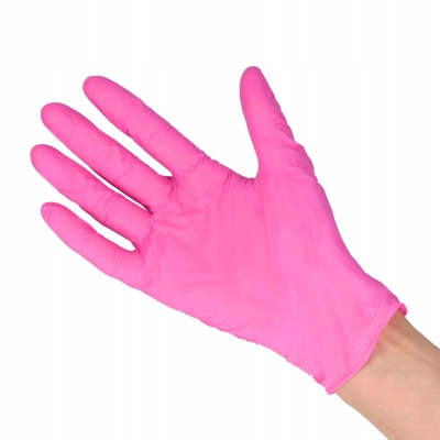 Rękawice Rozm. L jednorazowe easyCARE nitrylowe różowe 100 szt. Zarys
