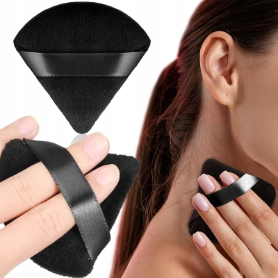 GĄBECZKA welurowa gąbka na palec PUSZEK do pudru bakingu trójkąt 1 sztuka