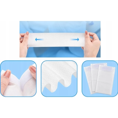 Jednorazowe elastyczne Opaski Kosmetyczne na Głowę włosy z rzepem 100 sztuk