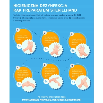 Płyn do dezynfekcji rąk dłoni skóry 1l Sterillhand + pompka Alpinus