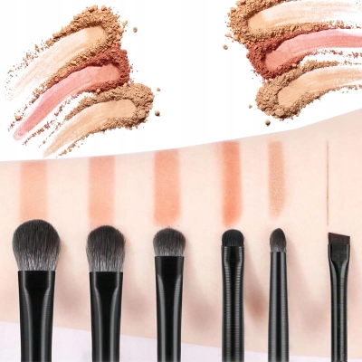 ZESTAW profesjonalnych pędzli do makijażu twarzy 6SZTUK syntetyczne MIĘKKIE