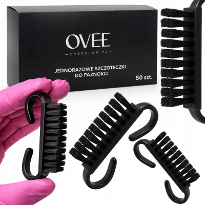 SZCZOTECZKI jednorazowe do Usuwania PYŁU Manicure czarne 50szt w pudełeczku