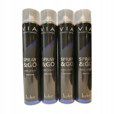 Lakier profesjonalny do włosów bardzo mocny Lecher VIA Spray duży 750 ml