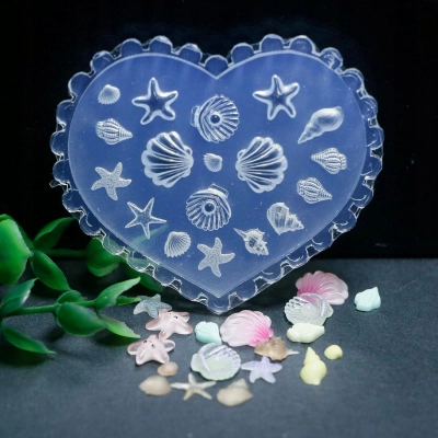 Forma SZABLON silikonowy do zdobień ozdób 3D paznokci MANICURE muszelki