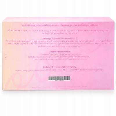 SZCZOTECZKI jednorazowe do paznokci czyszczenia pyłu MANICURE różowe 100szt