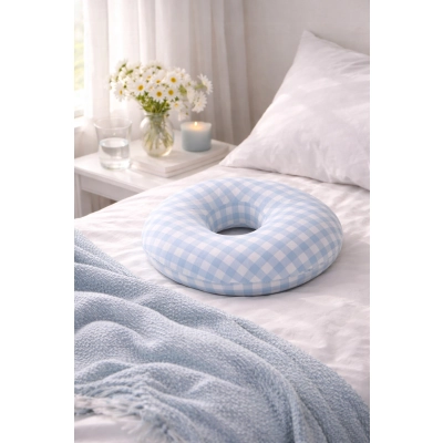 PODUSZKA DO SPANIA PO PIERCINGU wygodna Z OTWOREM NA GOJENIE NIEBIESKA