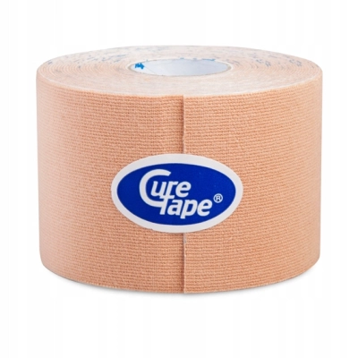 Taśma do kinesiotapingu CureTape 5 cm x 5 m tejp tape beżowy cielisty