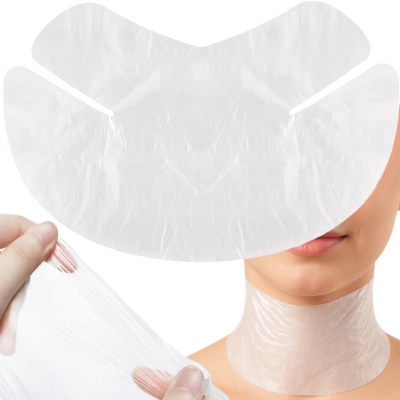FOLIE kosmetyczne zabiegowe jednorazowe na szyję bezbarwne 100 sztuk
