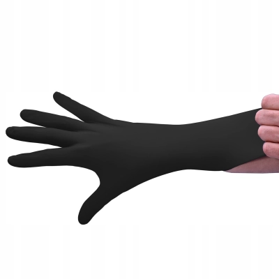 Rękawiczki jednorazowe nitrylowe czarne ZARYS r. XS 100 sztuk BEZPUDROWE