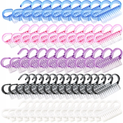 SZCZOTECZKI jednorazowe do czyszczenia PYŁU paznokci Manicure 100SZTUK MIX