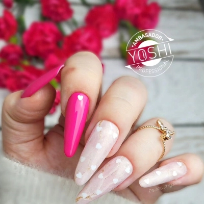 TOP YOSHI Z Efektem Pure Love 10ml White serduszka białe top z ozdobami