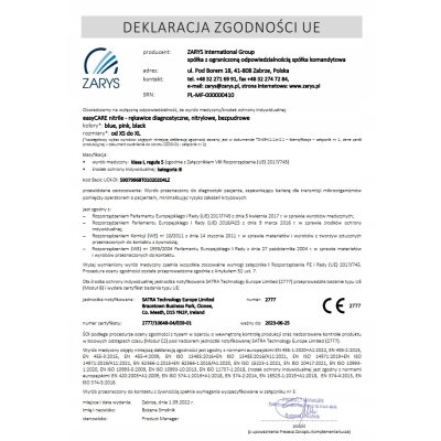 Rękawiczki jednorazowe Zarys easyCare czarne rozmiar 8 - M 50 par 100 sztuk