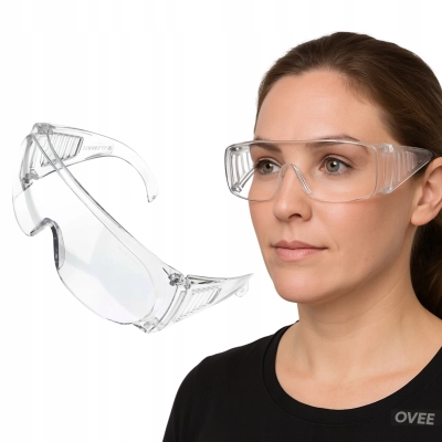 OKULARY OCHRONNE przeźroczyste GOGLE przeciwpyłowe pedicure manicure BHP