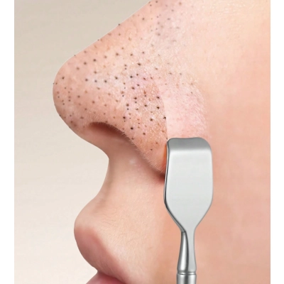 PROFESJONALNE dłutko KOPYTKO do skóry twarzy STAL NIERDZEWNA dwustronne