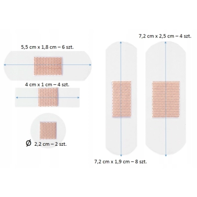 Plastry transparentne wodoodporne przeźroczyste 24 sztuki zestaw ZARYS