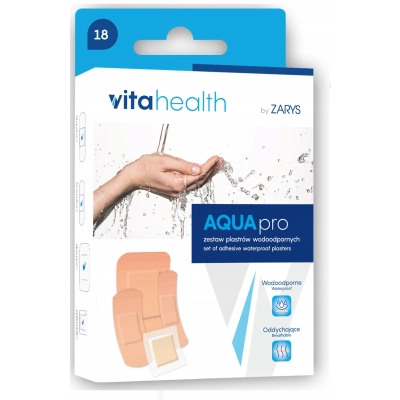 Plastry z opatrunkiem wodoodporne Zarys Vita Health Aqua Pro 18 sztuk