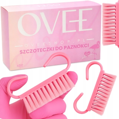 SZCZOTECZKI jednorazowe do paznokci czyszczenia pyłu MANICURE różowe 50szt