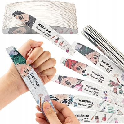 PILNIKI pilniczki 100/180 do piłowania PAZNOKCI SLIM cienkie 50 sztuk