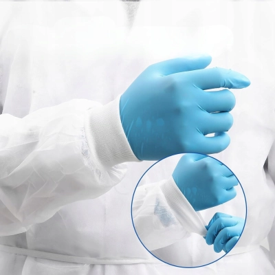 FARTUCH medyczny włókninowy WIĄZANY z mankietami jednorazowy 10 sztuk