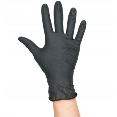 Rękawiczki jednorazowe Zarys easyCare czarne rozmiar 8 - M 50 par 100 sztuk
