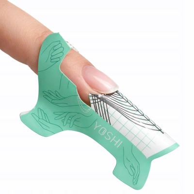 YOSHI PLASTIKOWE FORMY SZABLONY DO PRZEDŁUŻANIA PAZNOKCI TURKUS 400 szt.