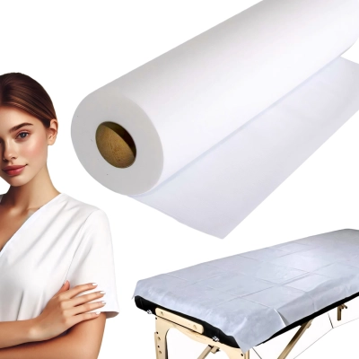 Jednorazowy flizelinowy podkład medyczny 60cmx50m biały