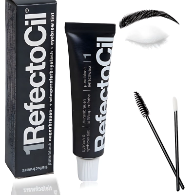 RefectoCil HENNA w żelu Farbka Do Brwi Rzęs 15ml 1.CZARNA +Szczoteczka