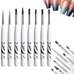 ZESTAW 8 PĘDZELKÓW DO MANICURE zdobień kresek kropek rysunków paznokci