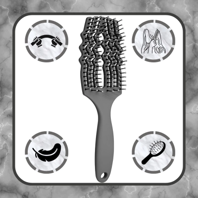 SZCZOTKA do rozczesywania CZESANIA włosów SZARA stylowa LEKKA z otworami