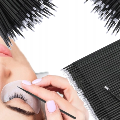 Mikro aplikatory BEZWŁÓKIENKOWE mikroaplikatory do rzęs 100szt patyczki