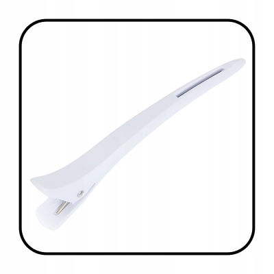 SPINKI klipsy klamerki do włosów fryzjerskie SOLIDNE mocne 6szt BIAŁE