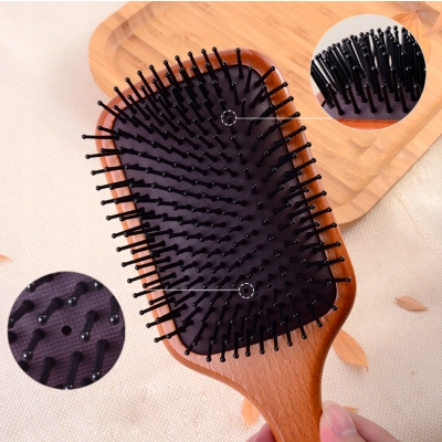 SZCZOTKA do czesania włosów BAMBUSOWA profesjonalna lekka do masażu głowy