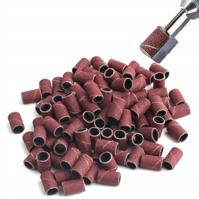 Nakładki ścierne KAPTURKI do frezarki manicure pedi. - ZESTAW 100 SZT. #120