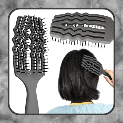 SZCZOTKA do rozczesywania CZESANIA włosów SZARA stylowa LEKKA z otworami