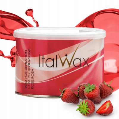 ITALWAX Wosk WŁOSKI do depilacji w puszce 400ml STRAWBERRY truskawka