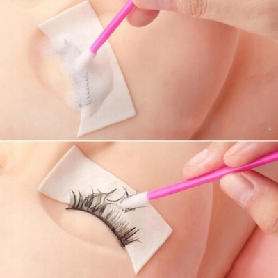 APLIKATORY welurowe jednorazowe 50 sztuk do ust rzęs MAKIJAŻ bezwłókienkowe