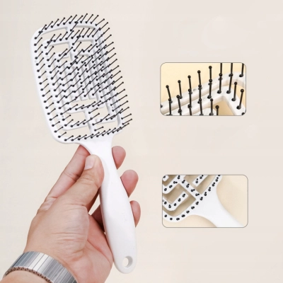 SZCZOTKA do rozczesywania CZESANIA każdego rodzaju włosów BIAŁA lekka