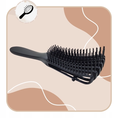 Szczotka do CZESANIA włosów profilowana wygodna CZARNA rozkładana lekka