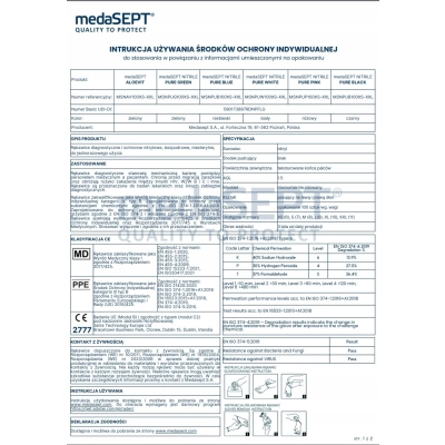 Rękawiczki Nitrylowe ochronne MEDASEPT Rozmiar S 100 szt jasny róż jednoraz