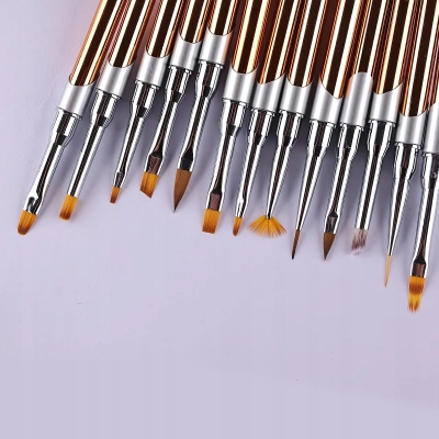 Kompletny zestaw PĘDZELKI do paznokci Profesjonalne do żelu akrylu zdobień