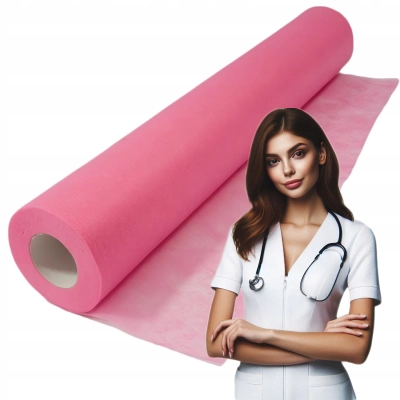 PODKŁAD FLIZELINOWY kosmetyczny włókninowy jednorazowy 60cm x 50m RÓŻOWY