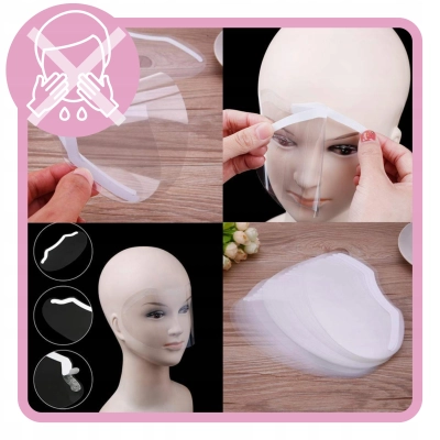 OSŁONKI fryzjerskie plastikowe na twarz do makijażu OSŁONA maska 50 sztuk