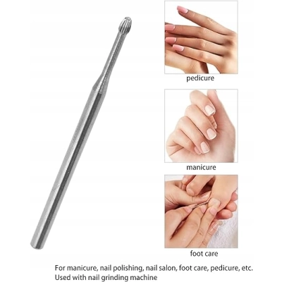 FREZ z wolframu stali do skórek manicure łezka mały do zakamarków OveePro