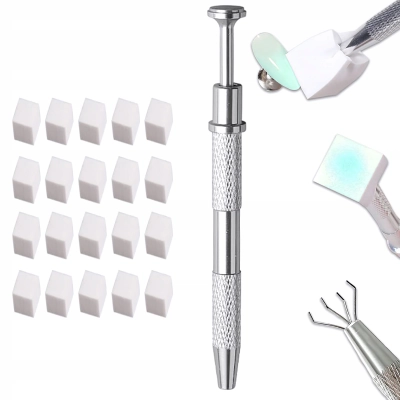 CHWYTAK trzymaczka do TRZYMANIA GĄBEK ombre babyboomer manicure + 20 gąbek