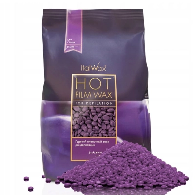 ITALWAX Plum Śliwka 1kg wosk TWARDY w dropsach do depilacji Włoski