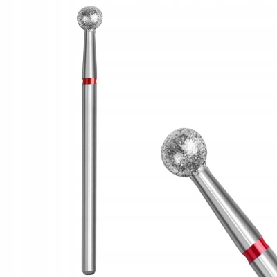 FREZ diamentowy kulka do paznokci skórek Czerwony 5mm do frezarki Ovee